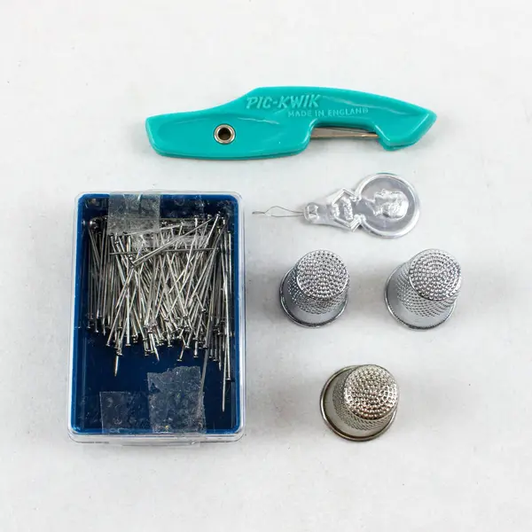 Assorted Sewing Tools Lot Pins Thimbles Needle Threader Seam Ripper