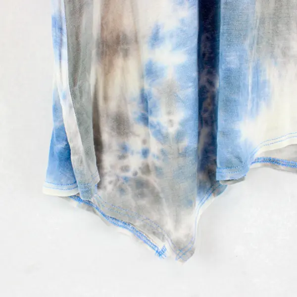 Green Envelope Blue and Gray Tie-Dye Short Sleeve Top Size 2X