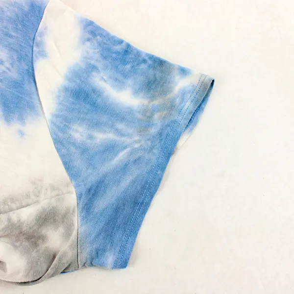 Green Envelope Blue and Gray Tie-Dye Short Sleeve Top Size 2X