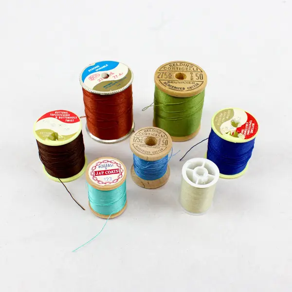 Lot of 7 J&P Coats Belding Corticelli Sewing Thread Brown Blue Green Yellow