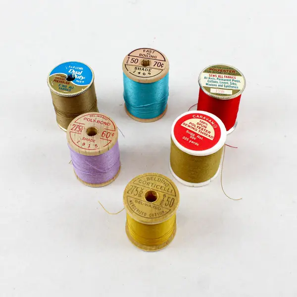 Lot of 6 Sewing Thread Spools Assorted Colors Craft Mending