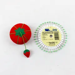 Sewing Lot Pincushion & Dritz 40 Glasshead Pins