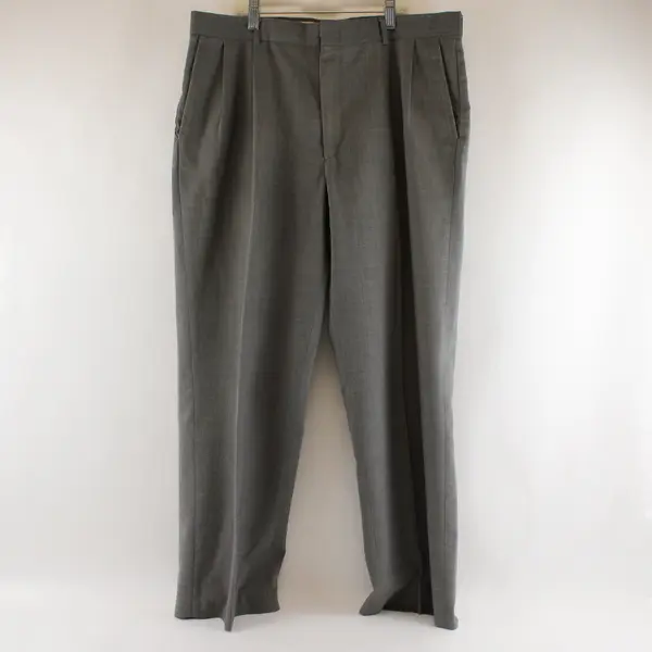 TownCraft Grey Dress Pants Pleated Front Classic Fit Preowned