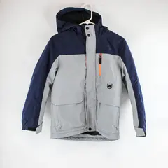 Gerry Ski Jacket Boys Medium 10-12 Gray Blue Full Zip Hooded Warm