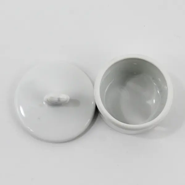 Vintage White Porcelain Postage Stamp Dispenser With Leaf Top