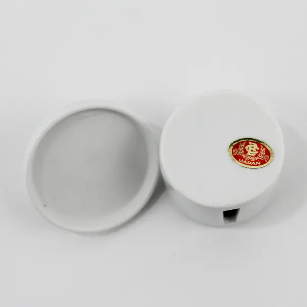 Vintage White Porcelain Postage Stamp Dispenser With Leaf Top