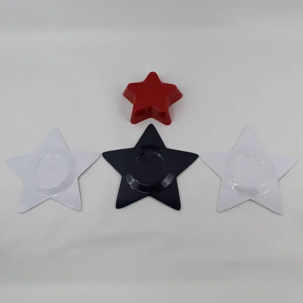 HD Designs 4-Pc Patriotic Star Snack Plates & Dish Red White Blue Melamine