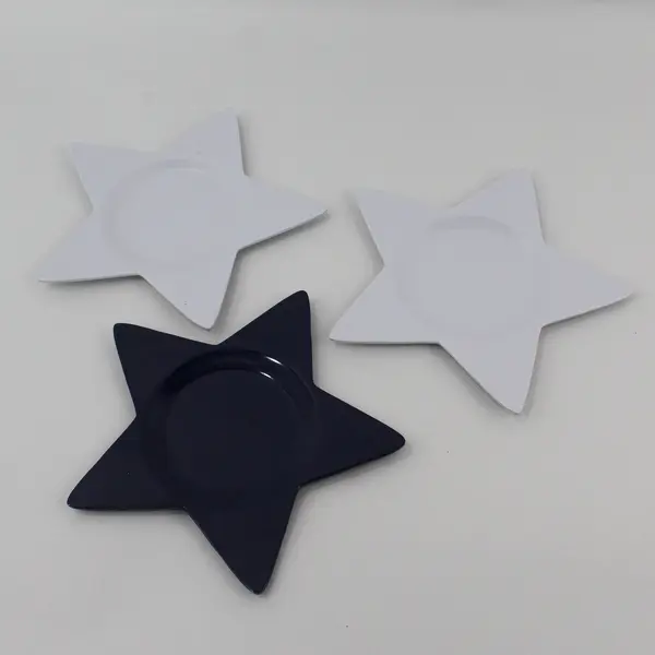 HD Designs 4-Pc Patriotic Star Snack Plates & Dish Red White Blue Melamine