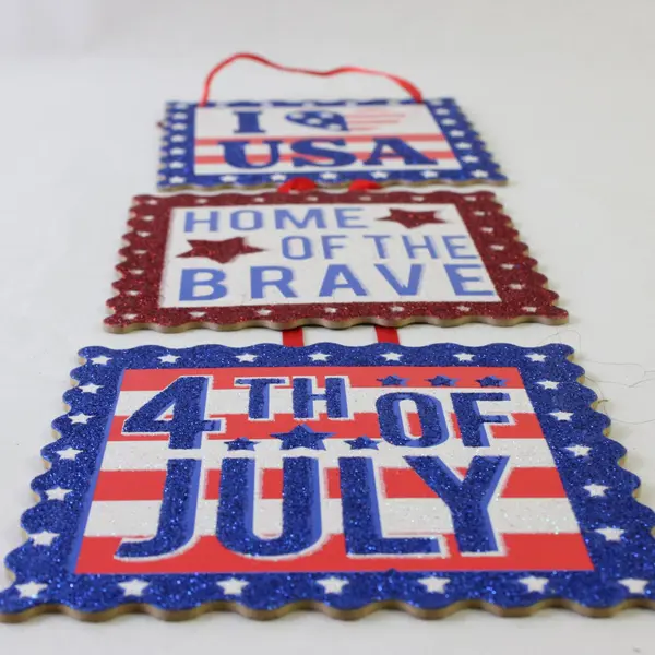 Lot of 3 Patriotic Wall Hanging Signs Greenbrier 2019 Independence Day