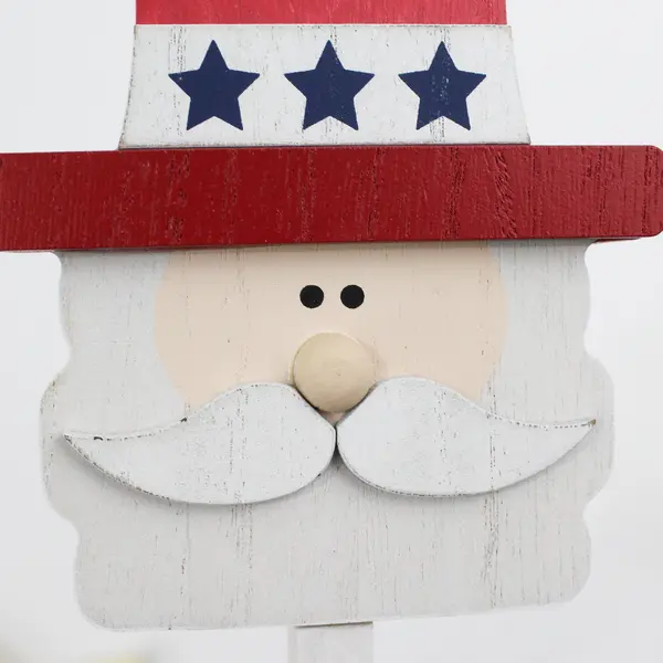 Lot of 2 Patriotic Painted Wooden Cutouts: Uncle Sam and a Star Collins Painting