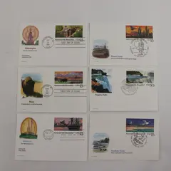 Lot Of 6 America The Beautiful 1988-1991 FDC Postal Cards Fleetwood Cachet