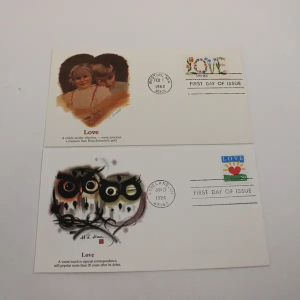 Lot Of 2 Love Stamp 1982 1994 First Day Covers Fleetwood SC# 1951 2813