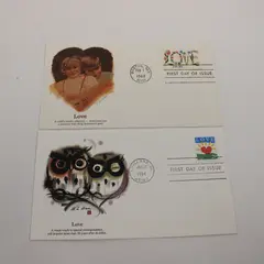 Lot Of 2 Love Stamp 1982 1994 First Day Covers Fleetwood SC# 1951 2813