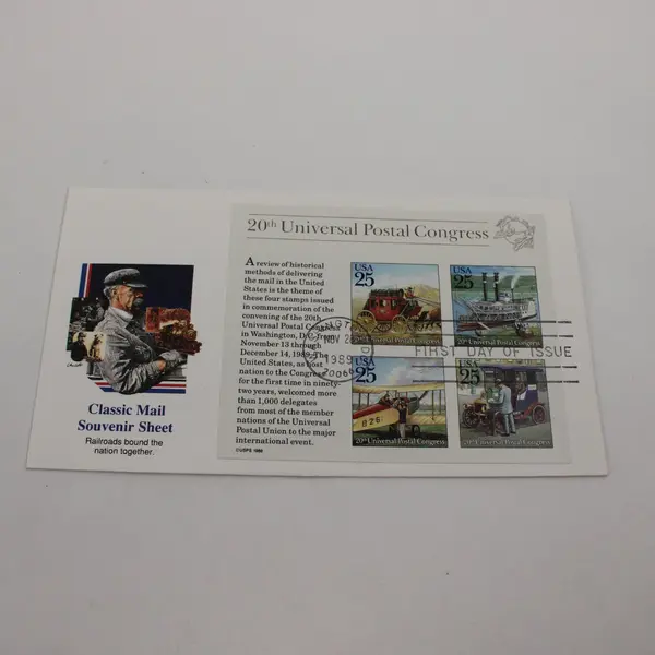 20th UPC Classic Mail Souvenir Sheet 1989 FDC SC# 2438 Fleetwood Cachet