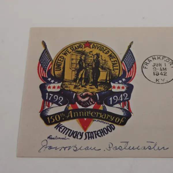 US Fleetwood 1977 Facsimile First Day Cover Kentucky Statehood 150th 1942