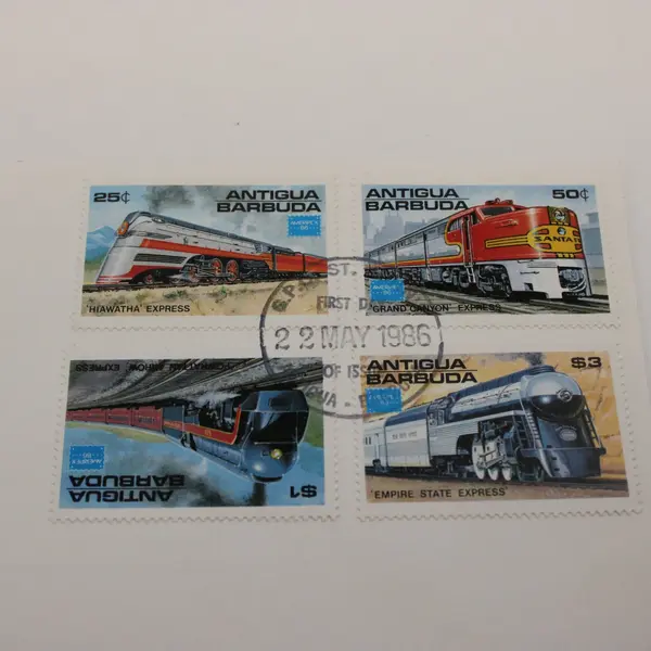 1986 Antigua & Barbuda AMERIPEX 86 Train Stamps First Day Cover