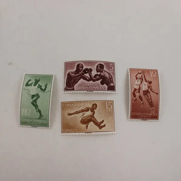 Set Of 4 Spanish Guinea 1958 Sports Stamps Mint Never Hinged 