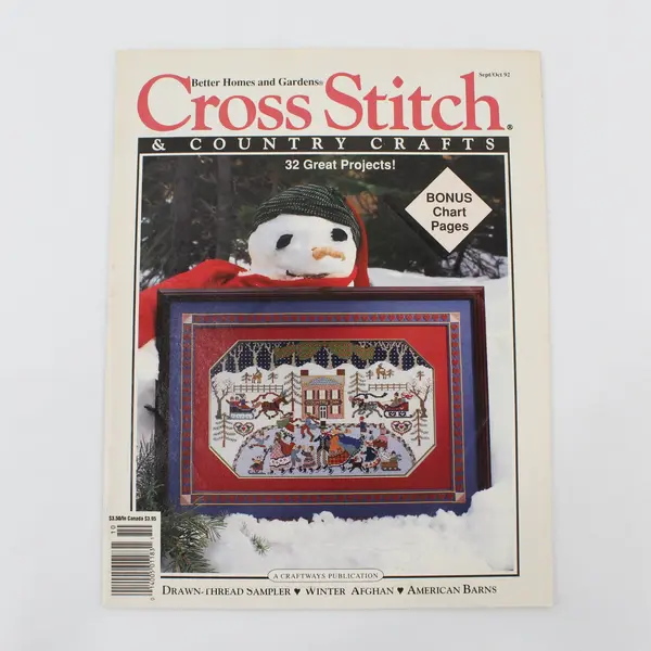 VTG Lot of 4 BH&G Cross Stitch & Country Crafts Magazines 1992 Good