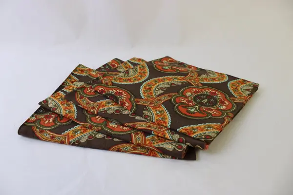 Set of 4 Retro Autumn Colors Floral Pattern Cloth Napkins 16.5" Square 