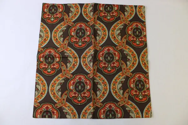 Set of 4 Retro Autumn Colors Floral Pattern Cloth Napkins 16.5" Square 