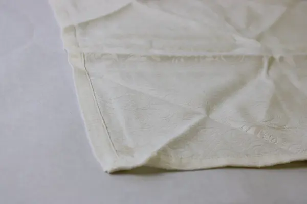 Set of 8 Off-White Damask Cloth Napkins 17" Square FLAWED