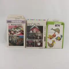 Lot 3 Sewing Patterns Simplicity 5950 McCall's 6889 Simplicity 8779 Quilt Toys