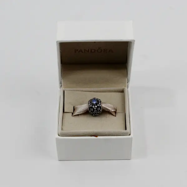 Disney Pandora Sterling Silver Cinderella's Wish Charm Blue Cubic Zirconia