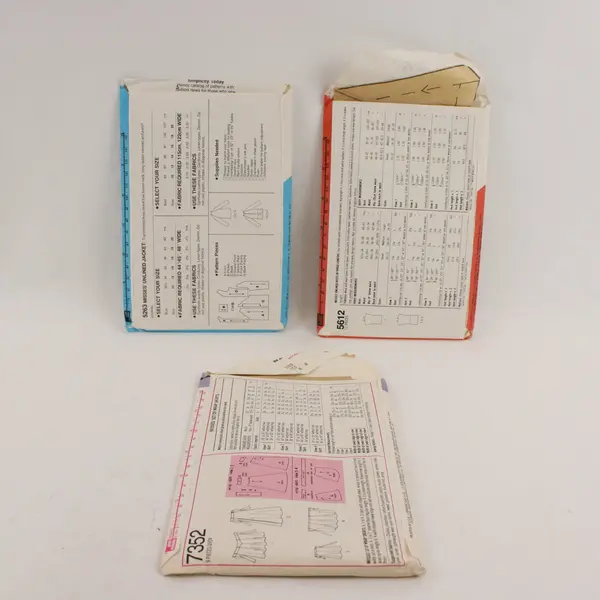 Lot of 3 Simplicity Sewing Patterns 5612 5263 7352 Misses Sz 6-16