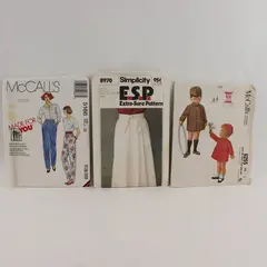 Lot of 3 Vintage McCall's Simplicity Sewing Patterns 5166 8970 6255