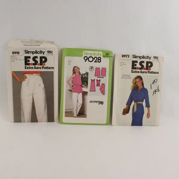 Lot of 3 Simplicity Sewing Patterns 8910 8973 9028 Misses