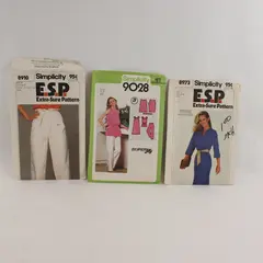 Lot of 3 Simplicity Sewing Patterns 8910 8973 9028 Misses