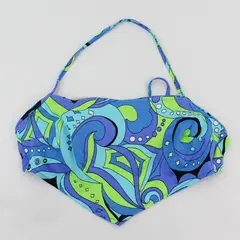 Mudd Blue Green Women's Bikini Top Swimwear