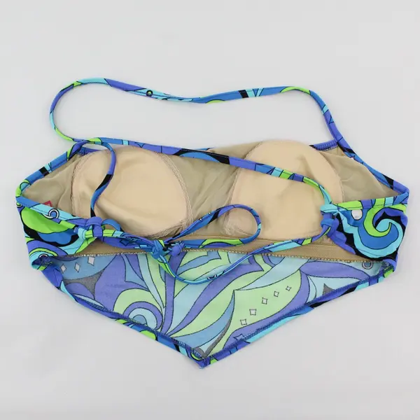 Mudd Blue Green Women's Bikini Top Swimwear