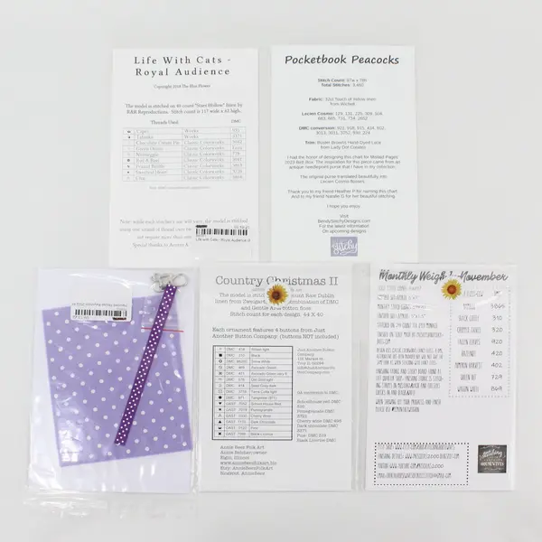 Lot of 5 Cross Stitch Pattern Booklets Bendy Stitchy Blue Flower Annie Beez