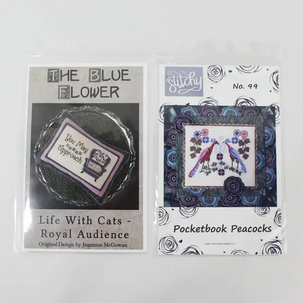 Lot of 5 Cross Stitch Pattern Booklets Bendy Stitchy Blue Flower Annie Beez