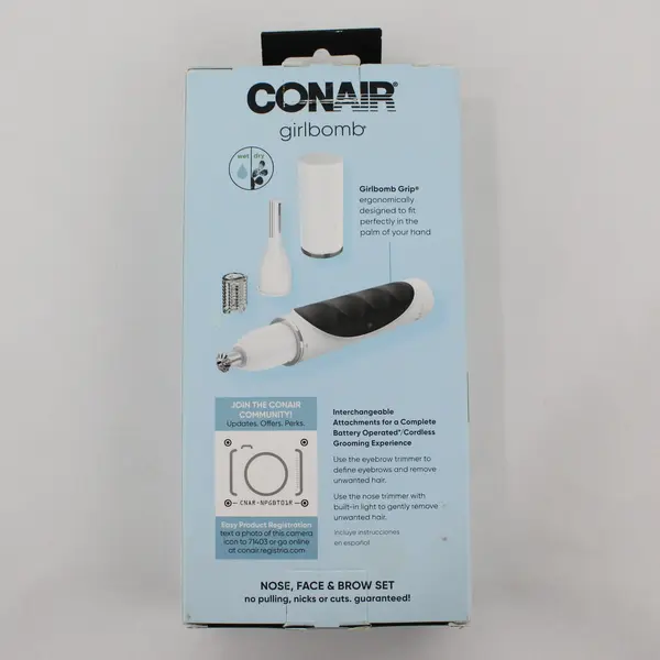 Conair Girlbomb Nose Face & Brow Hair Trimmer Set in Box # NPGBT01R