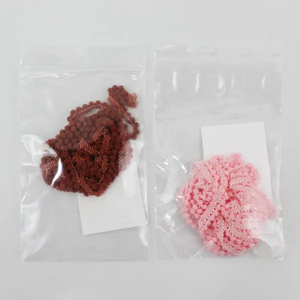 Lot of 2 Lady Dot Creates Polyester PomPoms, 2 Yds. each, Russet & Ballerina New