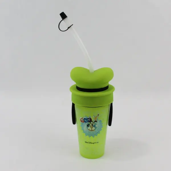 Walt Disney World Goofy's Glaciers Green Plastic Cup with Hat Lid