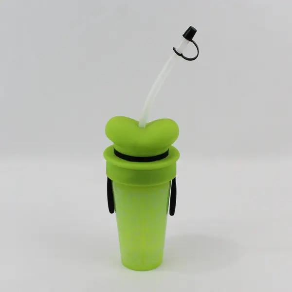 Walt Disney World Goofy's Glaciers Green Plastic Cup with Hat Lid