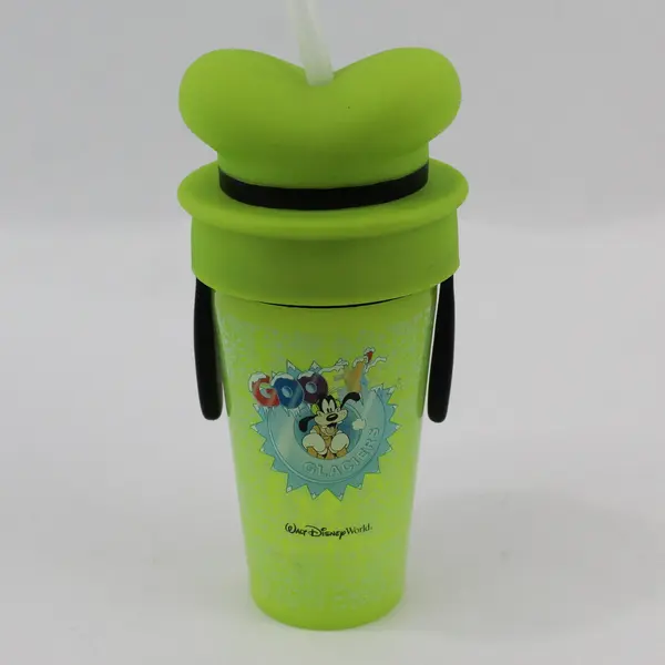 Walt Disney World Goofy's Glaciers Green Plastic Cup with Hat Lid
