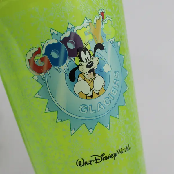 Walt Disney World Goofy's Glaciers Green Plastic Cup with Hat Lid
