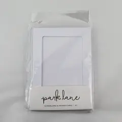 Set of 12 Park Lane Framed White 5"x7" Cards and Envelopes, New 