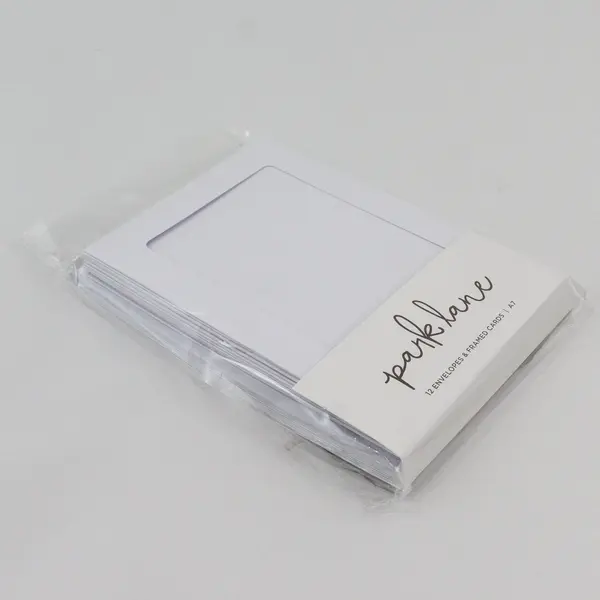 Set of 12 Park Lane Framed White 5"x7" Cards and Envelopes, New 