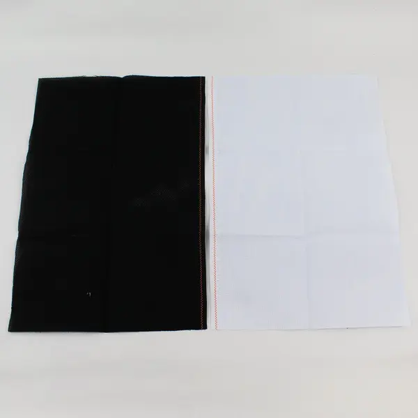 Lot of 2 Fabric Canvas Cloths for Crafts/Cross Stitch, 12"x18" Black & White 