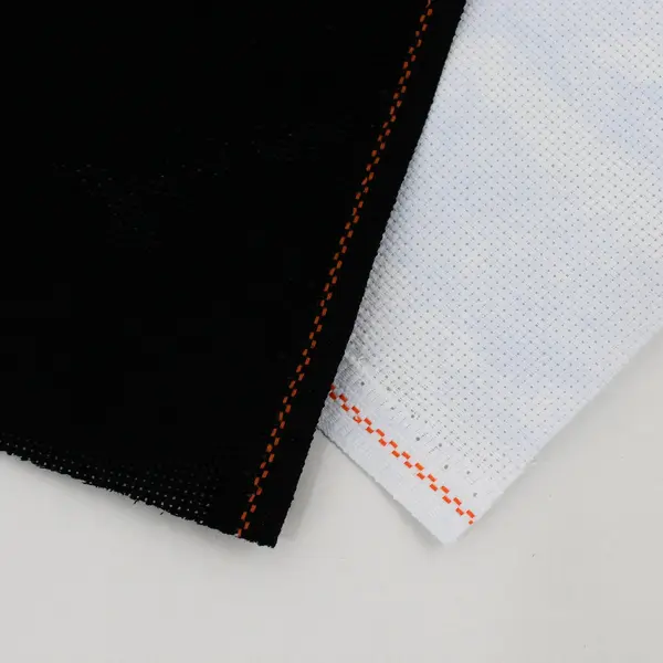 Lot of 2 Fabric Canvas Cloths for Crafts/Cross Stitch, 12"x18" Black & White 