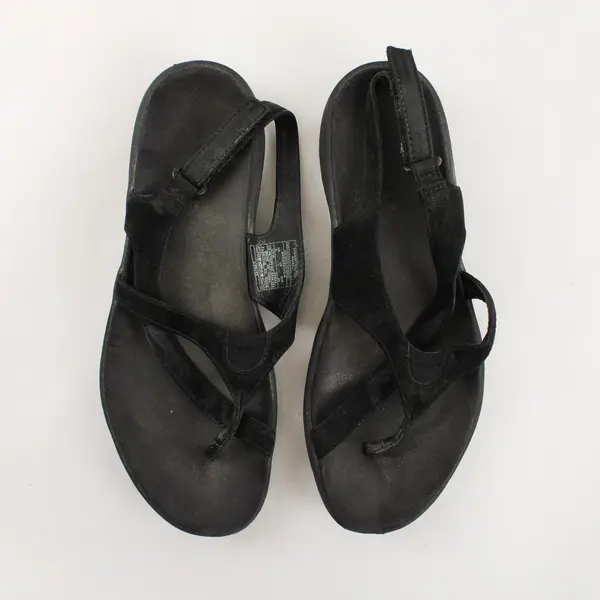 Merrell Black Savannah Midnight Faux Leather Strappy Sandals Women's Size 8 