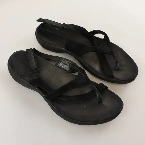 Merrell Black Savannah Midnight Faux Leather Strappy Sandals Women's Size 8 