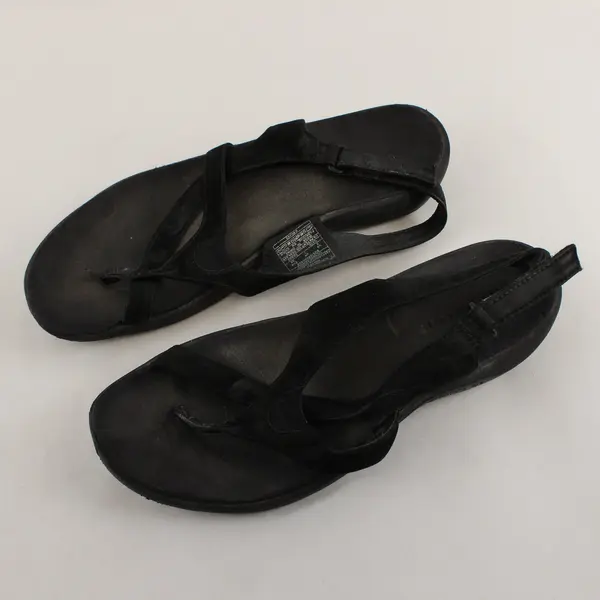 Merrell Black Savannah Midnight Faux Leather Strappy Sandals Women's Size 8 