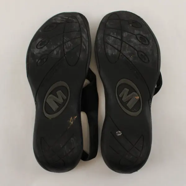 Merrell Black Savannah Midnight Faux Leather Strappy Sandals Women's Size 8 