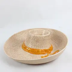 Vintage 1986 Whittier Pottery Sombrero Chips and Salsa Serving Bowl FLAW